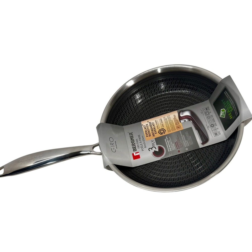 Bergner Giro Collection 3 Ply Fry Pan 8" Everlast Nonstick Textured surface